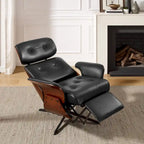 Fauteuil inclinable en similicuir avec repose-pieds