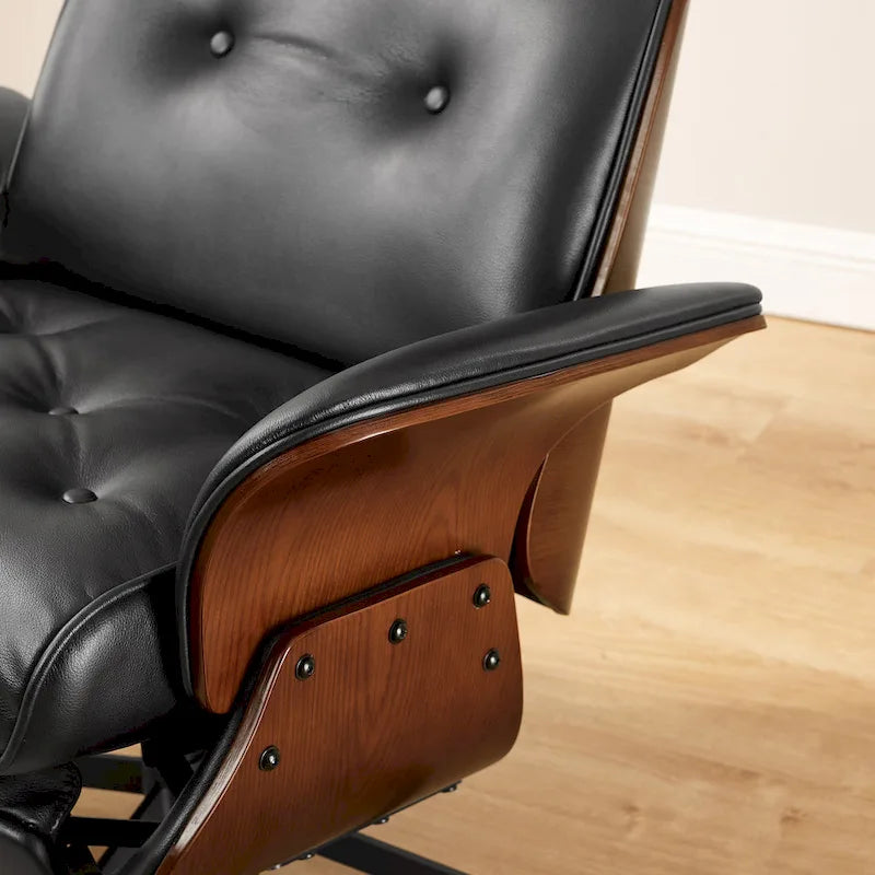 Fauteuil inclinable en similicuir avec repose-pieds