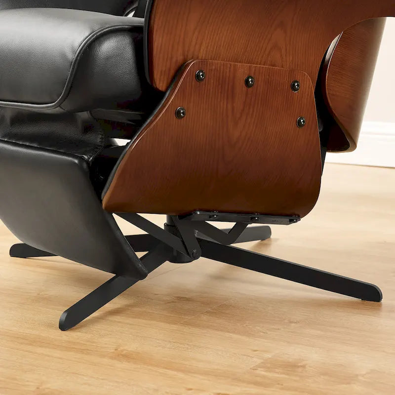 Fauteuil inclinable en similicuir avec repose-pieds