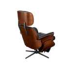 Fauteuil inclinable en similicuir avec repose-pieds