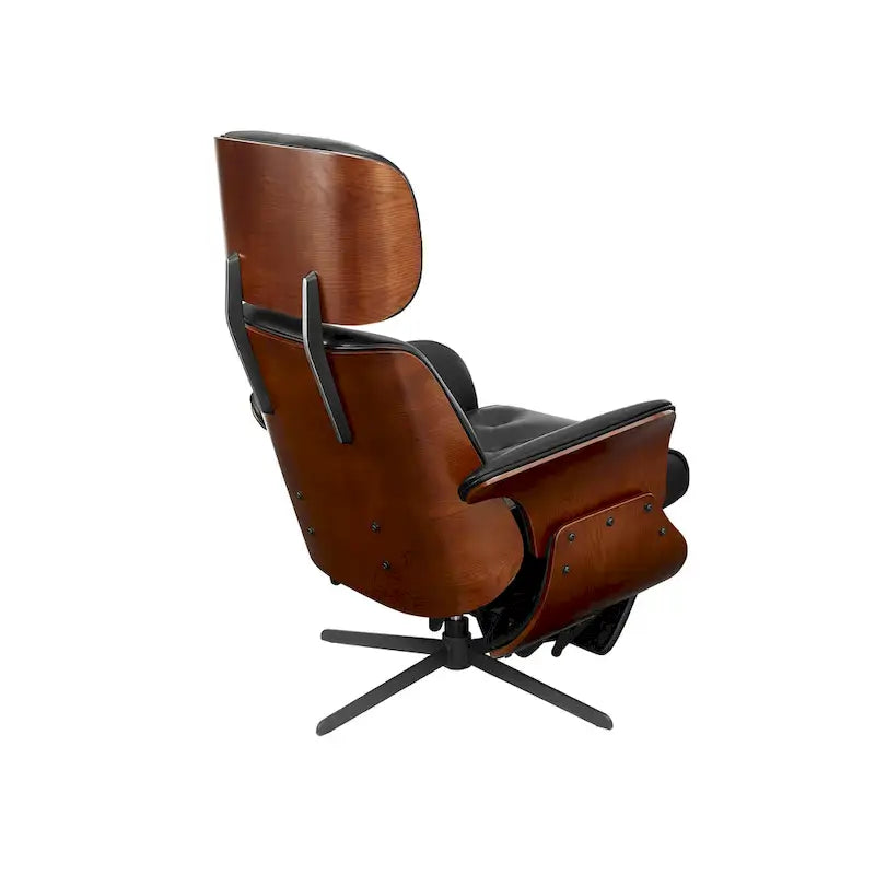 Fauteuil inclinable en similicuir avec repose-pieds