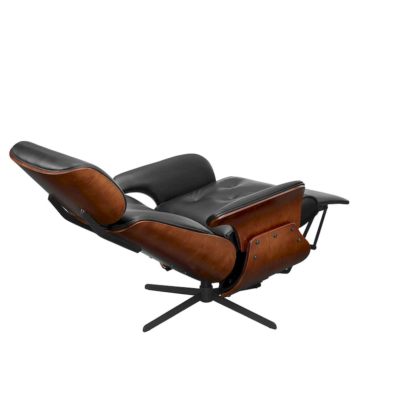Fauteuil inclinable en similicuir avec repose-pieds