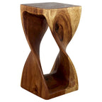Tabouret torsadé en bois massif 30,5 x 30,5 x 58,4 cm – Fini à l'huile de noyer