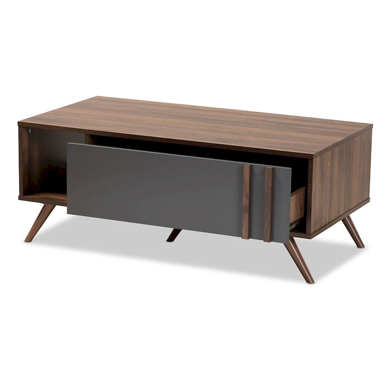 Table basse moderne à 1 tiroir avec étagères