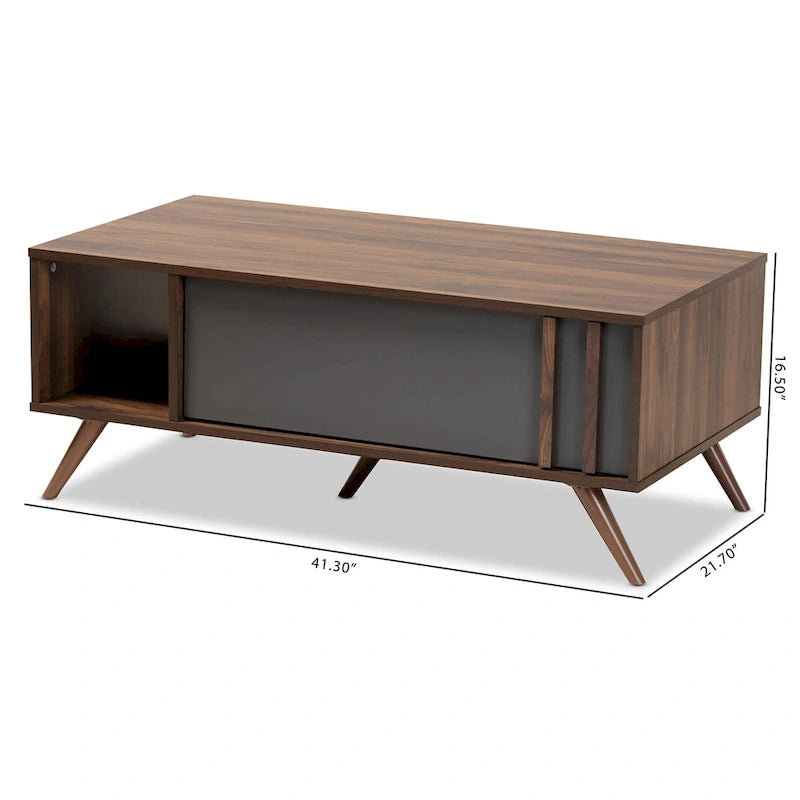 Table basse moderne à 1 tiroir avec étagères