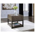 Table d'appoint en MDF et placage avec tiroir