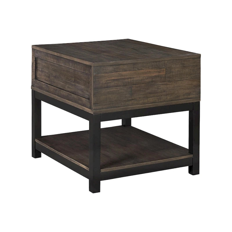 Table d'appoint en MDF et placage avec tiroir