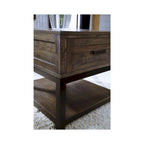 Table d'appoint en MDF et placage avec tiroir