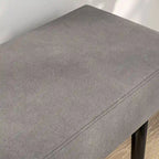 Banc rembourré de 39 po avec pieds en acier, tissu velours, gris