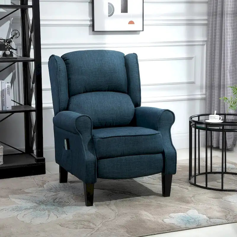 Fauteuil inclinable massant et chauffant à dossier haut avec télécommande