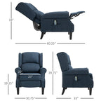 Fauteuil inclinable massant et chauffant à dossier haut avec télécommande
