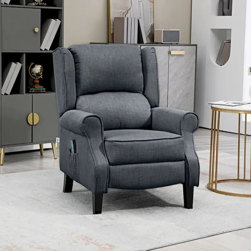 Fauteuil inclinable massant et chauffant à dossier haut avec télécommande