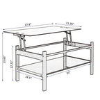 Table basse en verre relevable avec rangement