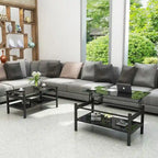 Table basse en verre relevable avec rangement