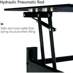 Table basse en verre relevable avec rangement