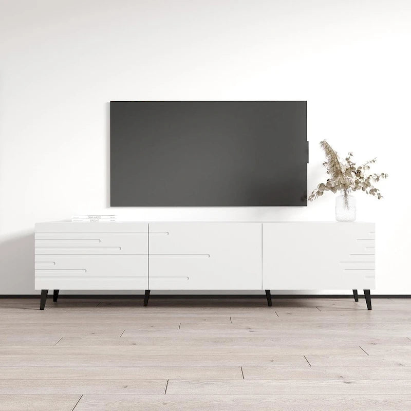 Meuble TV 73 po avec rangement – Meuble de divertissement moderne
