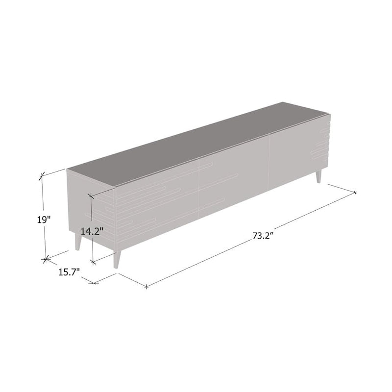 Meuble TV 73 po avec rangement – Meuble de divertissement moderne