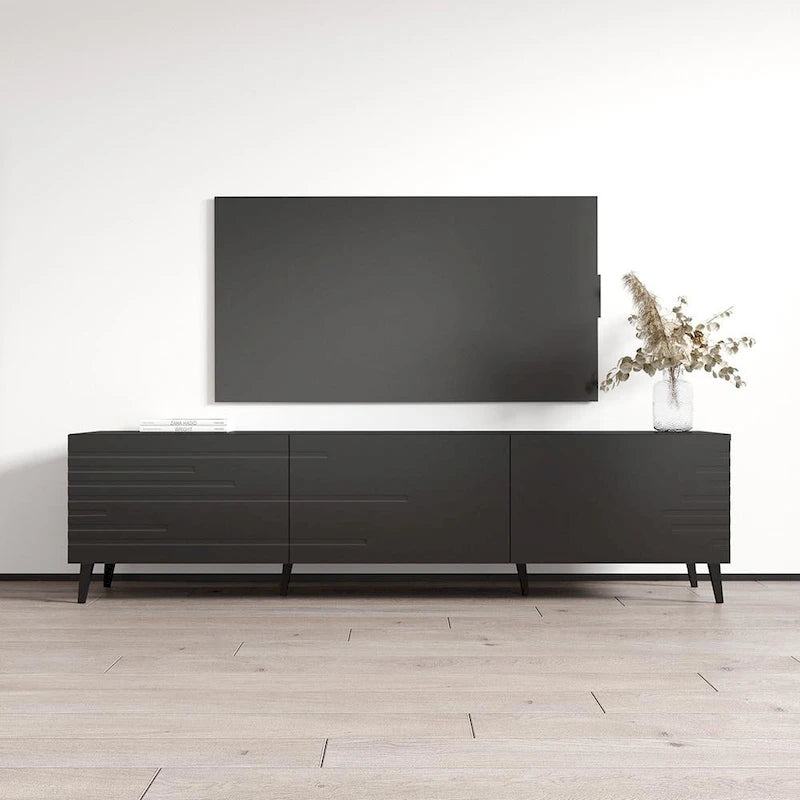 Meuble TV 73 po avec rangement – Meuble de divertissement moderne
