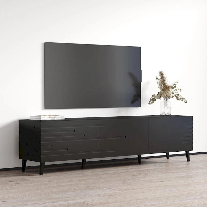 Meuble TV 73 po avec rangement – Meuble de divertissement moderne