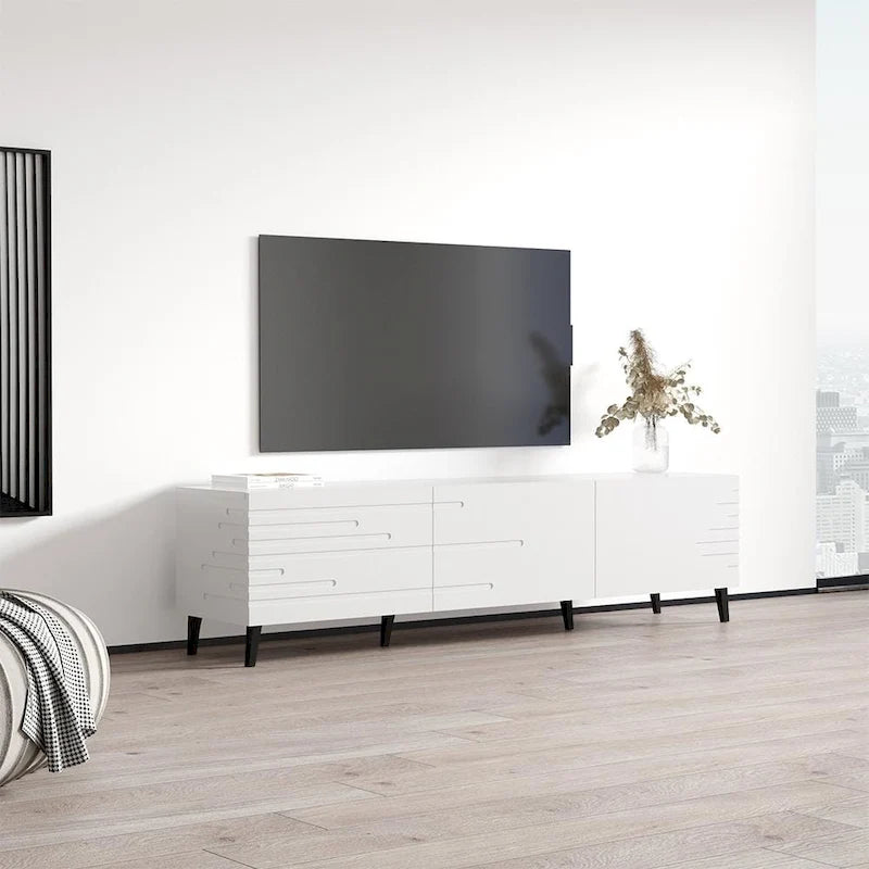 Meuble TV 73 po avec rangement – Meuble de divertissement moderne