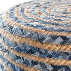 Tabouret rond bohème en jute et bois