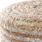 Tabouret rond bohème en jute et bois