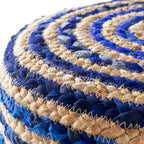 Tabouret rond bohème en jute et bois