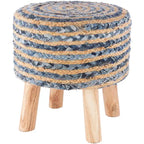 Tabouret rond bohème en jute et bois