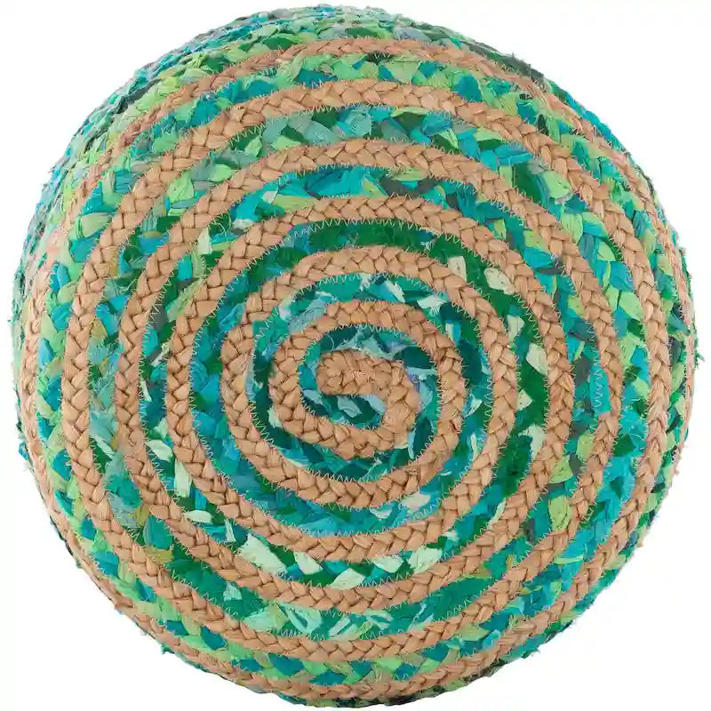 Tabouret rond bohème en jute et bois