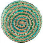 Tabouret rond bohème en jute et bois