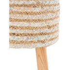 Tabouret rond bohème en jute et bois