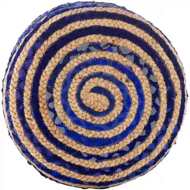Tabouret rond bohème en jute et bois