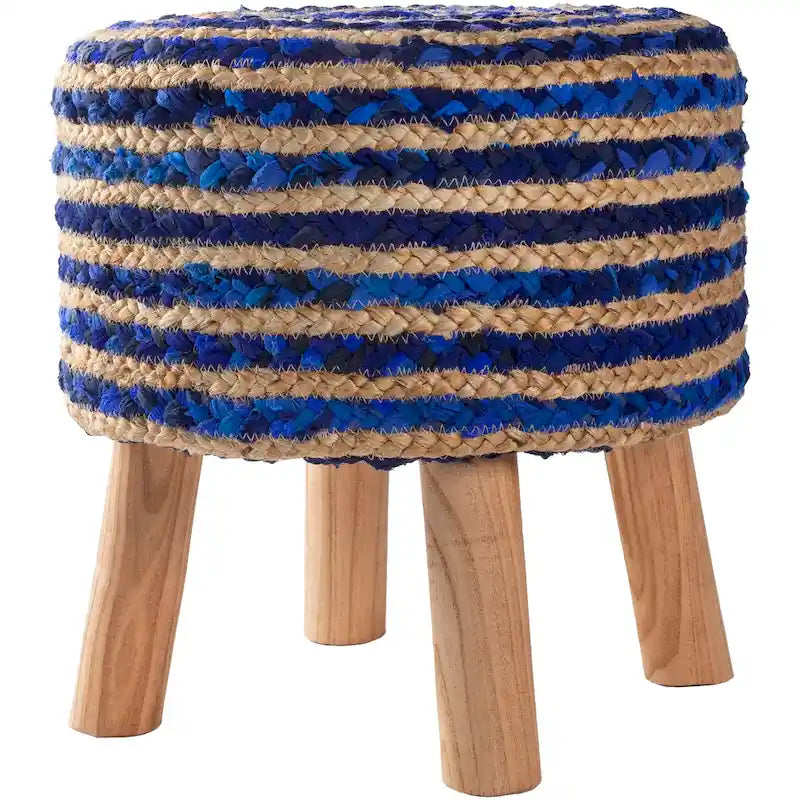 Tabouret rond bohème en jute et bois