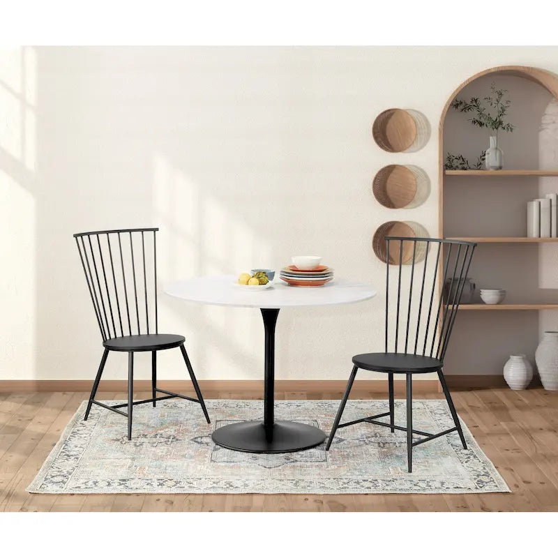 Table à manger ronde de 42 pouces avec base métallique lestée