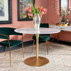 Table à manger ronde de 42 pouces avec base métallique lestée