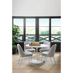 Table à manger ronde de 42 pouces avec base métallique lestée