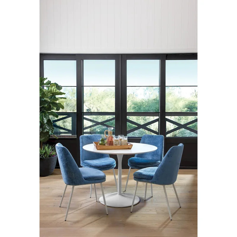 Table à manger ronde de 42 pouces avec base métallique lestée