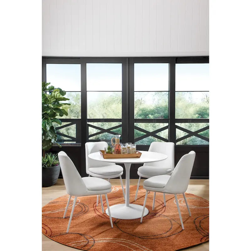 Table à manger ronde de 42 pouces avec base métallique lestée