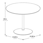 Table à manger ronde de 42 pouces avec base métallique lestée
