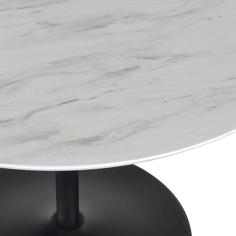 Table à manger ronde de 42 pouces avec base métallique lestée
