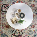 Table à manger ronde de 42 pouces avec base métallique lestée