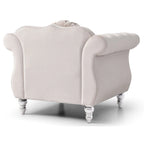 Fauteuil d'appoint en velours avec clous décoratifs