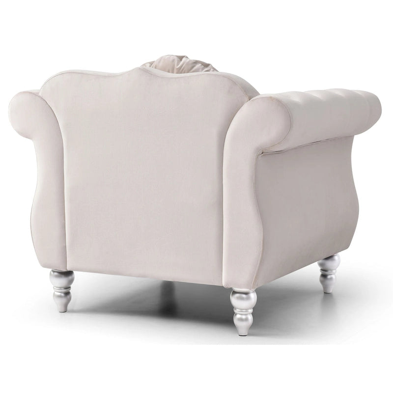 Fauteuil d'appoint en velours avec clous décoratifs