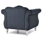 Fauteuil d'appoint en velours avec clous décoratifs