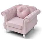 Fauteuil d'appoint en velours avec clous décoratifs