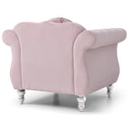 Fauteuil d'appoint en velours avec clous décoratifs