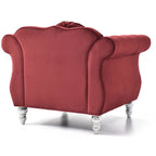 Fauteuil d'appoint en velours avec clous décoratifs