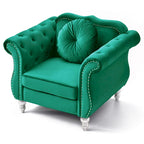Fauteuil d'appoint en velours avec clous décoratifs