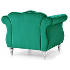 Fauteuil d'appoint en velours avec clous décoratifs