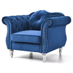 Fauteuil d'appoint en velours avec clous décoratifs